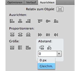 Ausrichten Palette