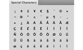 Blind-text and use of special characters