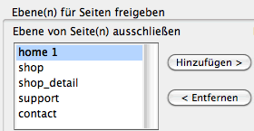Ebenen für Status oder Seiten freigeben