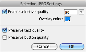 JPEG compression and selective compression (also especially for text)
