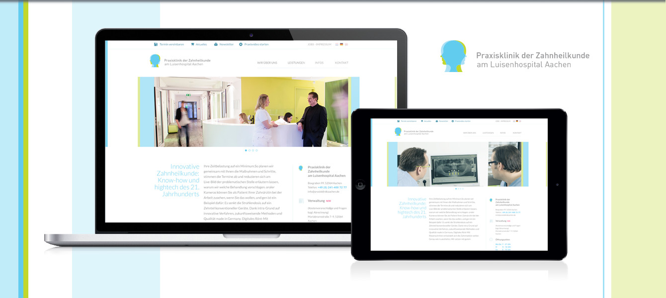 Responsive Webdesign Praxisklinik Aachen